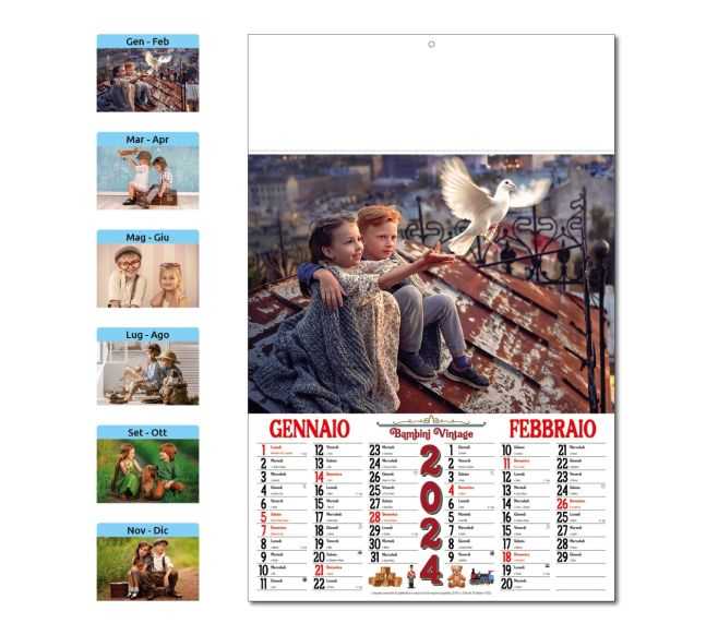 CALENDARIO ILLUSTARTO BIMBI VINTAGE